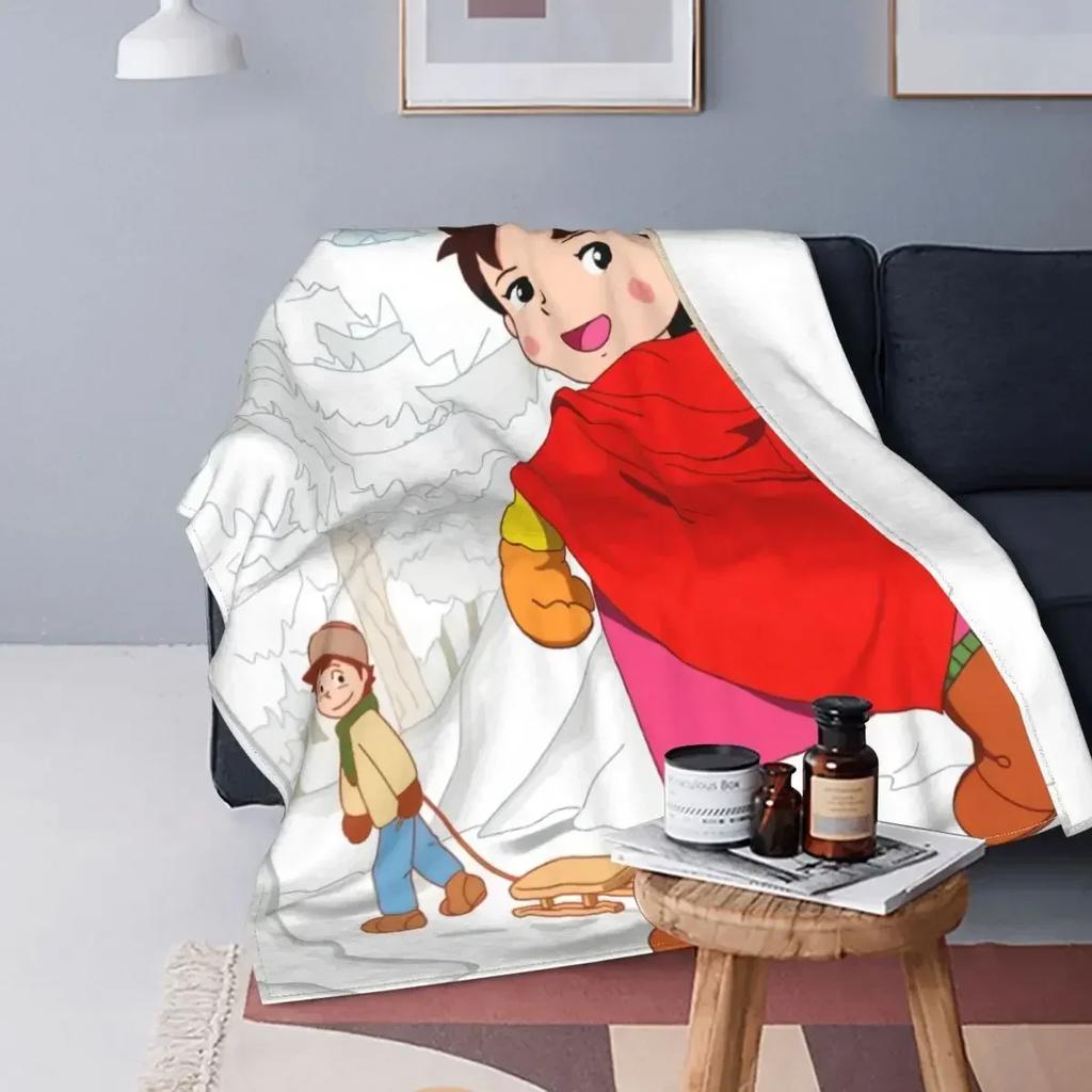 Heidi Dívka z Alp Deku Měkký Fleece Podzimní Teplý Flanel Animovaný Komiksový Kreslený Přehoz na Pohovku Postel Přikrývku