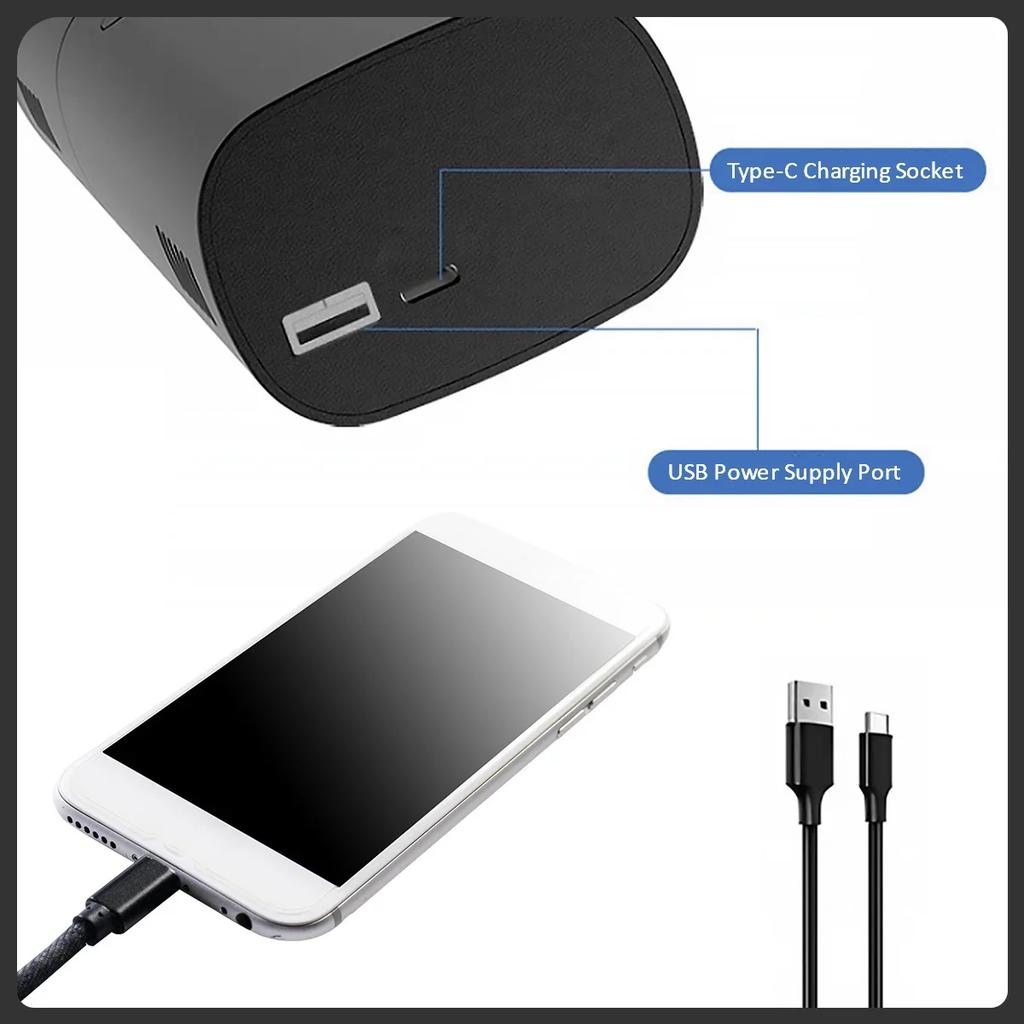 Tyre Inflator With LED Light 2000mAh Rechargeable Tire Air Compressor With Digital Display Automatic Shut Off Electric Tyre Pump