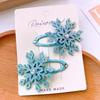 2PCS Cute Princess Snowflake Girls Hairpins Children Headwear Hairgrip Hair Clips Barrettes Hair Accessories