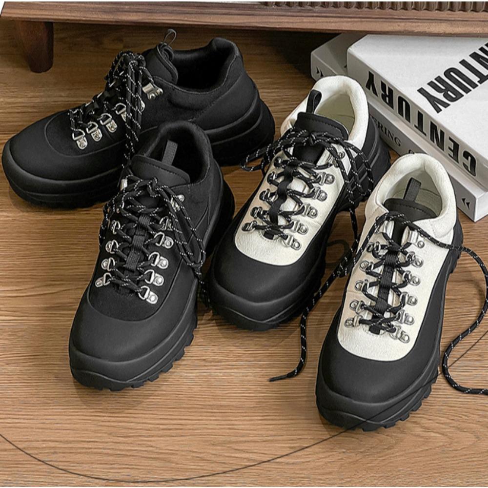 Fashion Sneakers Men's Spring and Autumn Outdoor Hiking Shoes Retro Workwear Shoe Thick Soled Height Increasing Sports Leisure Shoes Men