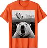 Polar Bear Sinking Titanic Meme Graphic Tee Funny Casual Short Sleeve TShirt for Men Women