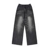 New Spring and Summer Elastic Waist American Retro Jeans Men's Loose Straight A-line Trousers
