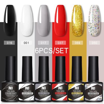 Nail Art 6-Color Nail Polish Glue Set, Nail Phototherapy Glue Can Remove Nail Polish Glue Primer Seal