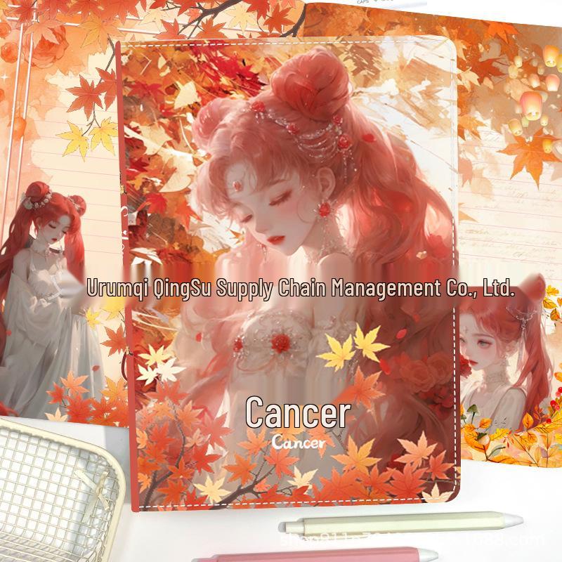 B5 Twelve Constellations Anime Girl Hardcover Notebook Diary