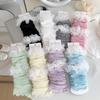 Lolita Girls Lace Ruffles Leg Warmers Women Long Socks Knitted Foot Cover Arm Warmer Y2K Spring Summer Boot Cuffs Stockings New