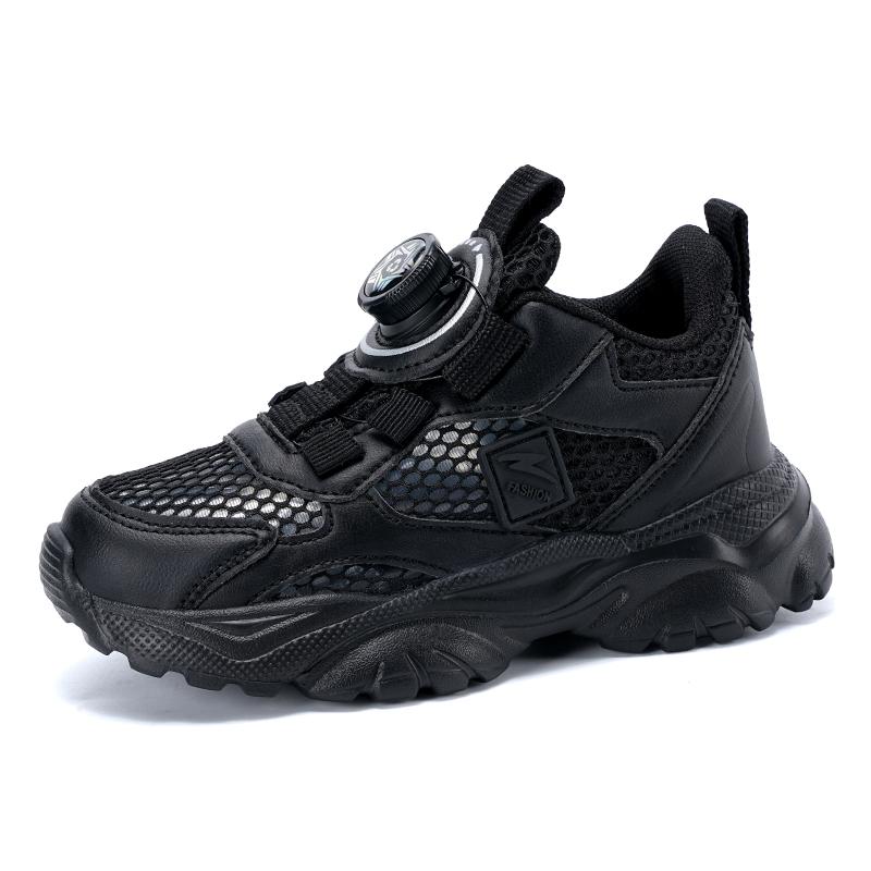 

28-39 Детская легкая и модная обувь на толстой подошве с полой подошвой, спортивная обувь для повседневной носки, кроссовки для бега, белая обувь 39 чёрный