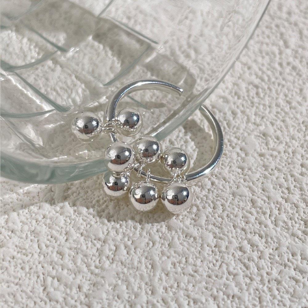 Geometric Grape Cluster Open Ring - Niche Design for Women Open Adjustable