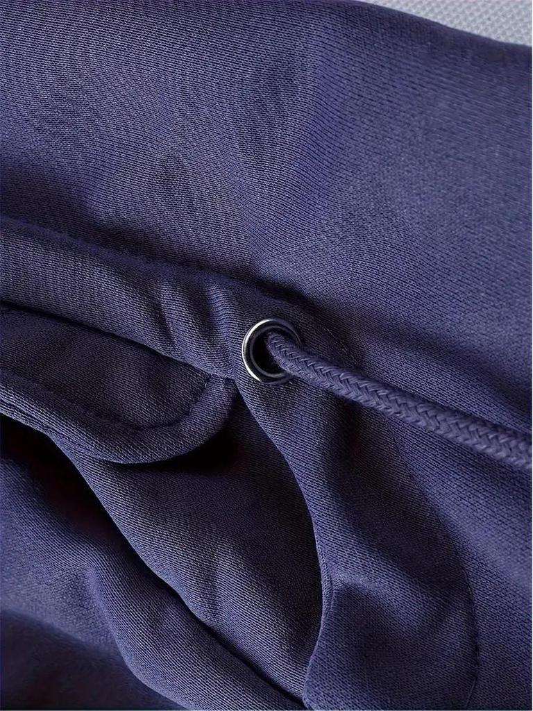 Men's Hooded Solid Color American Style Jacket - Trendy Autumn/Spring Sportswear
