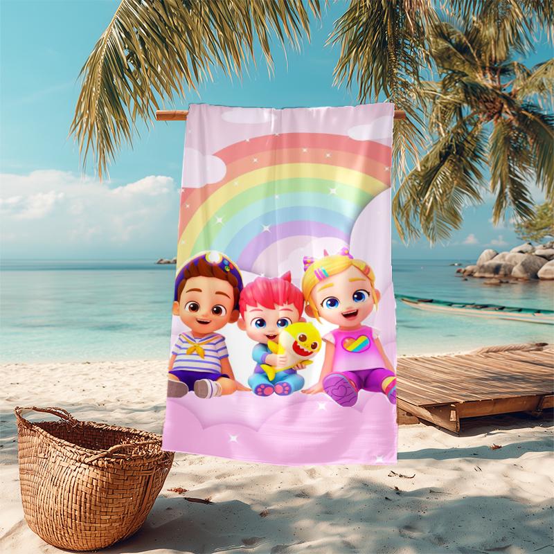 1Pc Baby Shark Family Adventure Beach Towel Microfiber Beach Towel Thin Absorbent For Beach Swimming Yoga Bath Sports 0917306