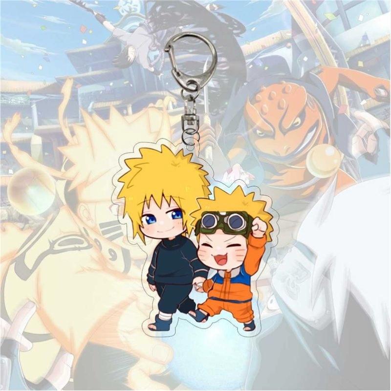 Anime Naruto Acrylic Keychain Accessaries Uzumaki Naruto Cartoon Keyring