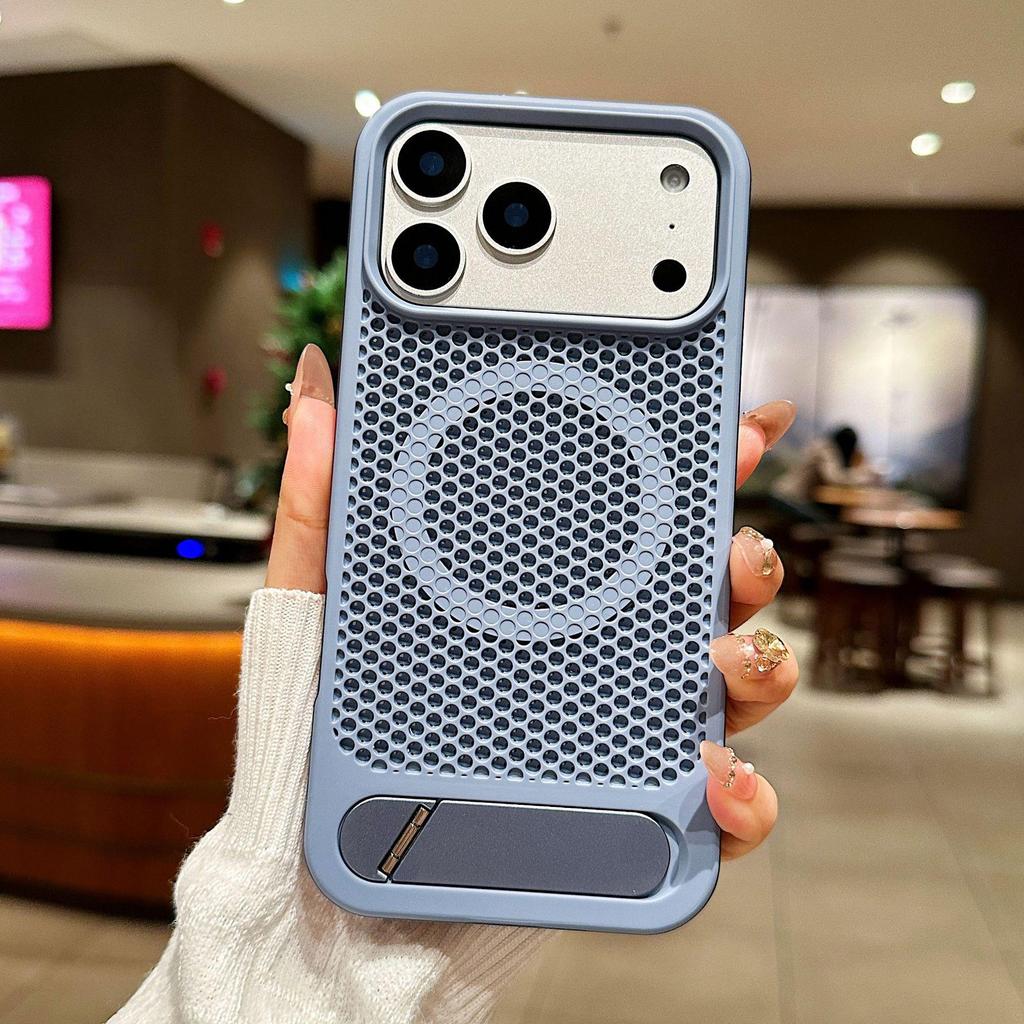 iPhone16 Sommer Waben-Wärmeableitungs-Hülle für Apple 17 Pro Max mit unsichtbarem Ständer und Magnetschutz für iPhone 14/15.