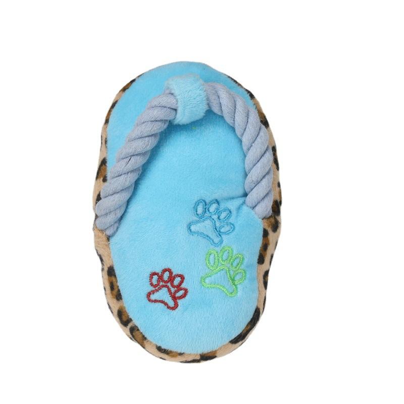 Dog Squeaky Plush Slipper Toy For Puppy Teething Interactive Pet Toy
