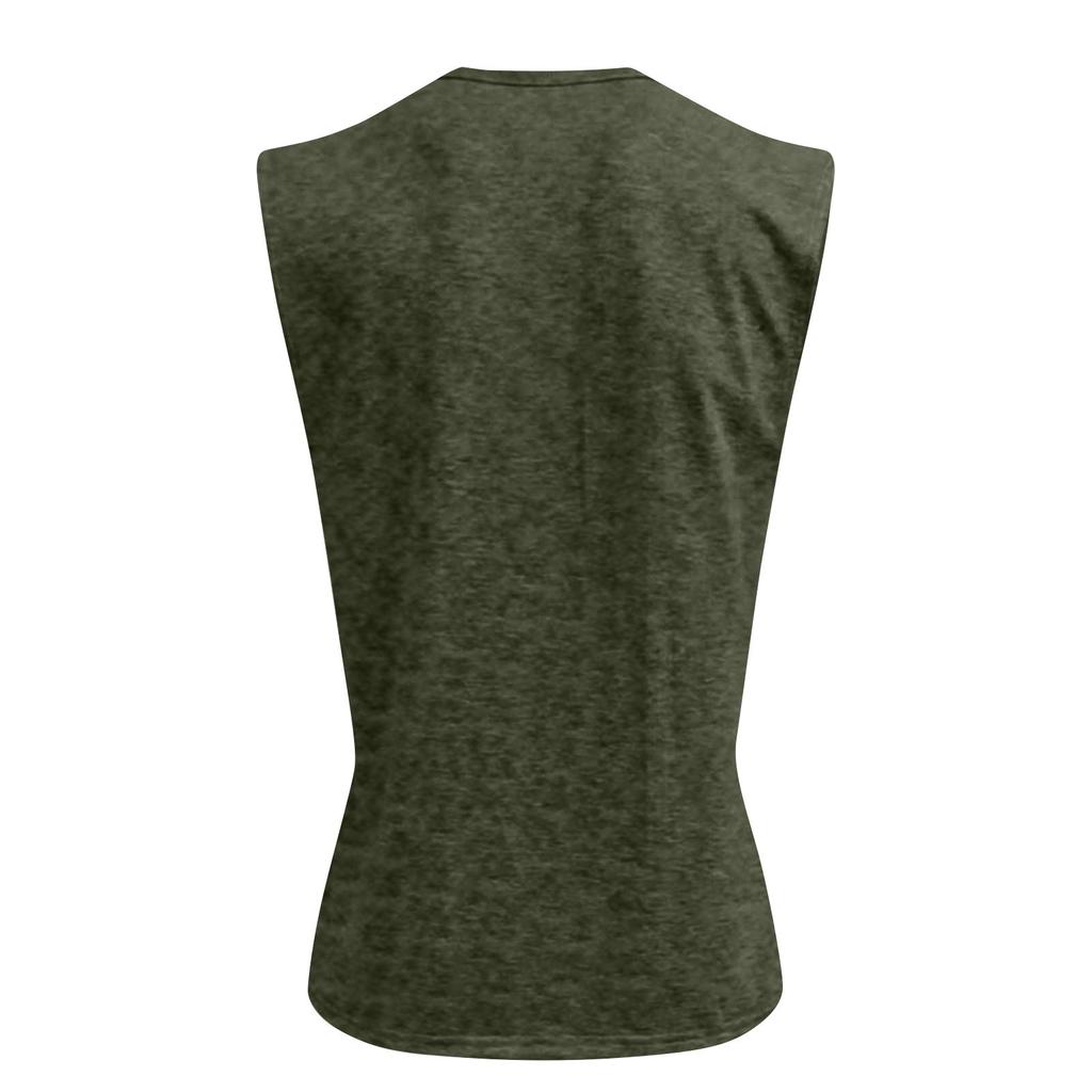 Pánská letní jednobarevná kapsičková sportovní knoflíková vesta pánská sportovní ležérní vesta