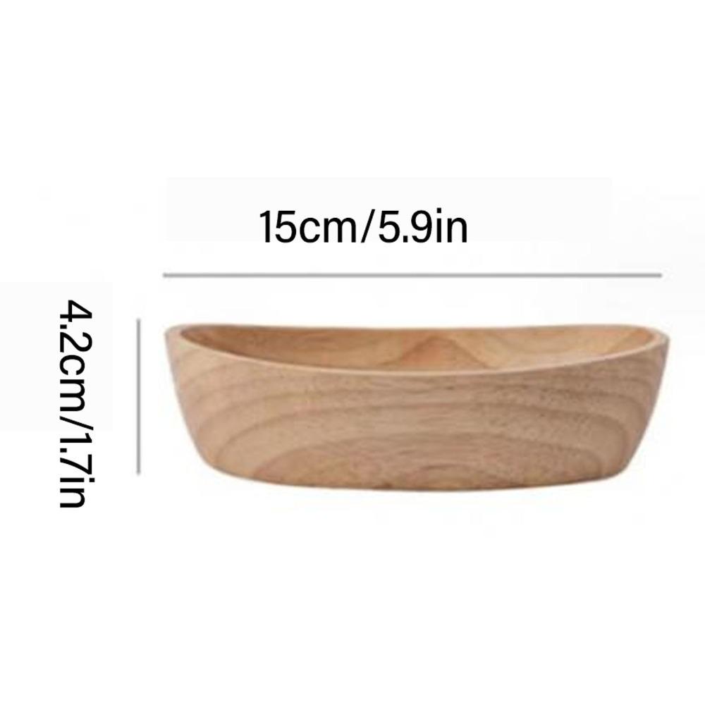 Smooth Salad Dish Boat Outline Food Platter Wood Grain Snack Container Snack Serving 15*8*4.5cm
