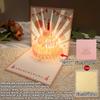 1/5Pcs Music Glowing Lighting Greeting Cards Birthday Blessing Postcard Handwritten Birthday Party Greeting Card