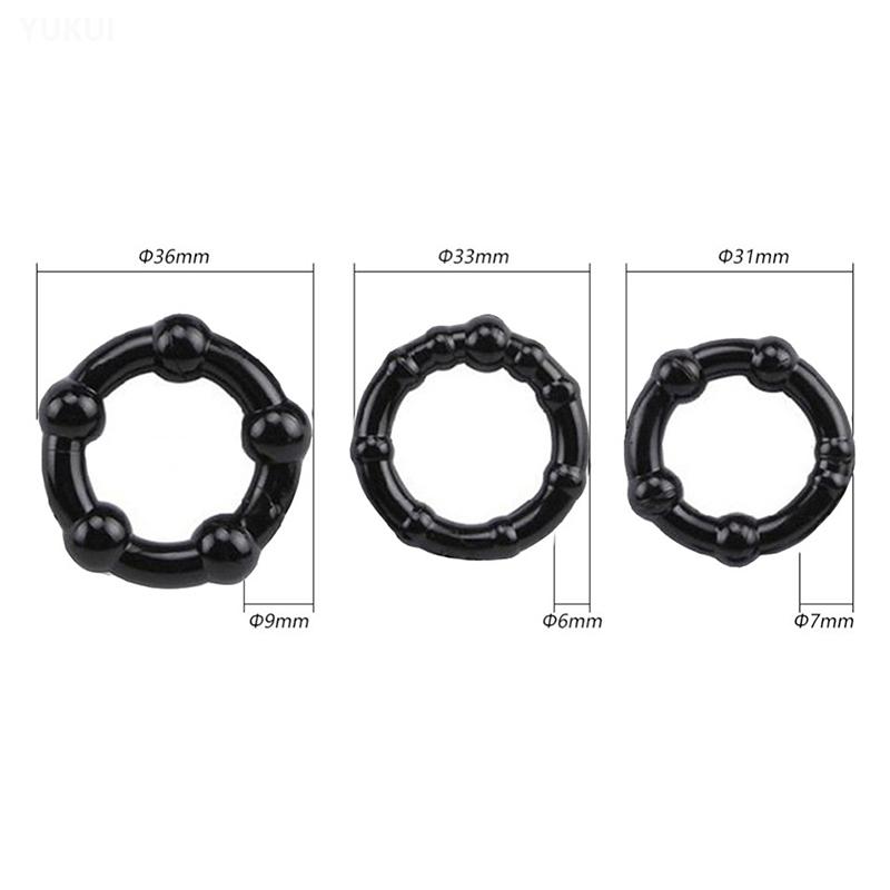 3 Pcs/Set Cock Ring Delay Ejaculation Adult Toys For Men Dick Enlargement Silicone Penis Ring Male Sex Toys Stronger