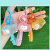 Adorable Pvc Transparent Pink Sheep Keychain Cartoon Car Accessory Cute Gift