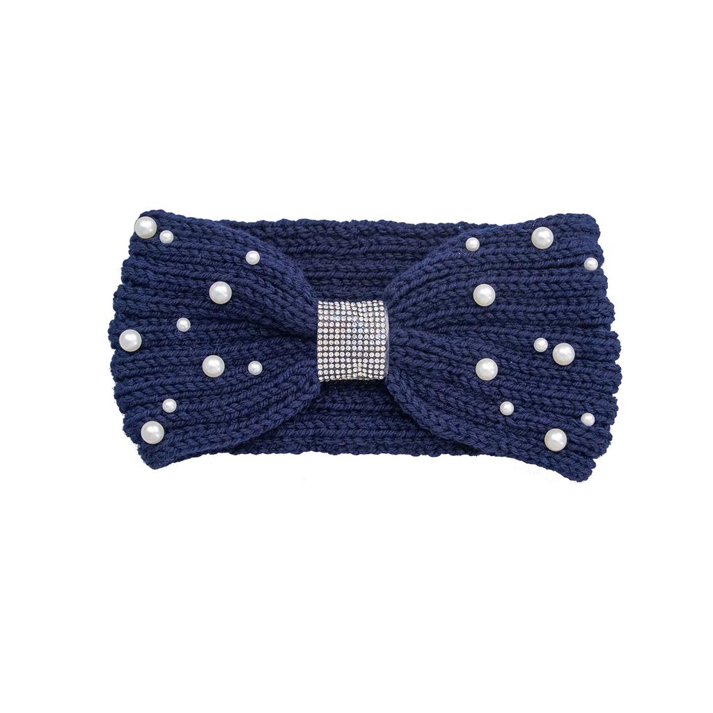 1PC Winter Pearl Headband for Women Wool Knitted Headbands New Cotton Headwear Elastic Hair Band Hair Accessories