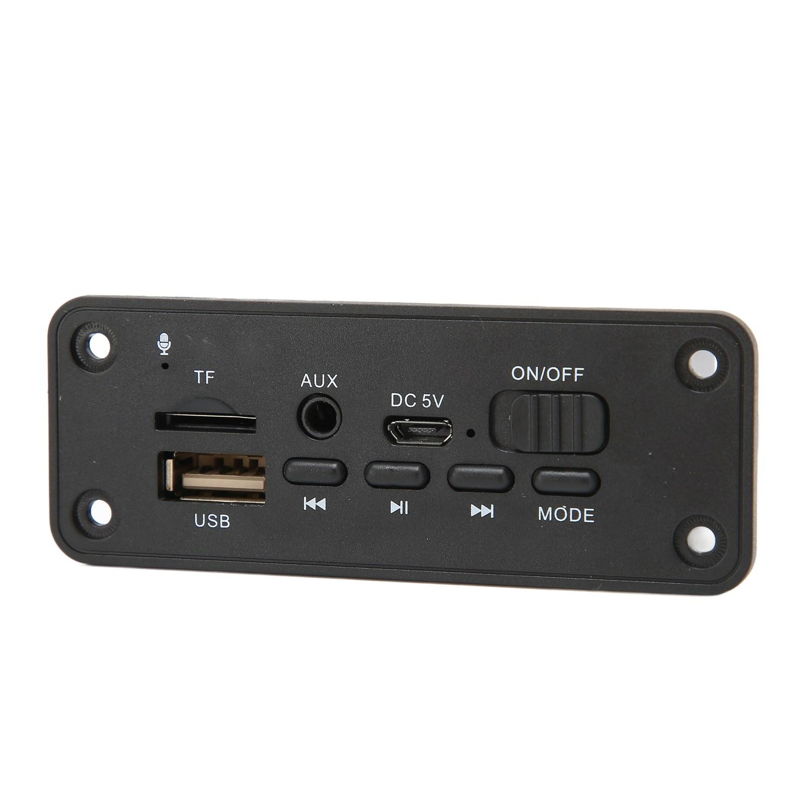 

Плата декодування Bluetooth MP3 2 X 3 Вт, багатофункціональний модульний програвач Bluetooth 5.0 для MP3-плеєра, чорний