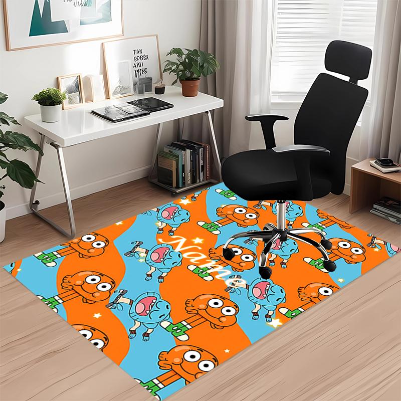 Benutzerdefinierter Name Der Erstaunliche Welt von Gumball Bedruckter Teppich, für Bürostuhl Wohnzimmer Schlafzimmer Küchenraum Dekor Geschenke.