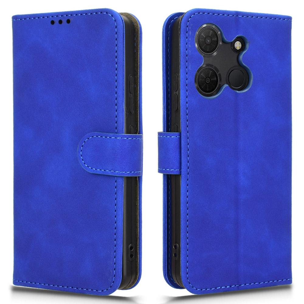 

For TCL 503 Leather Case Skin-Feel Anti-Drop Wallet Flip Phone Cover Blue