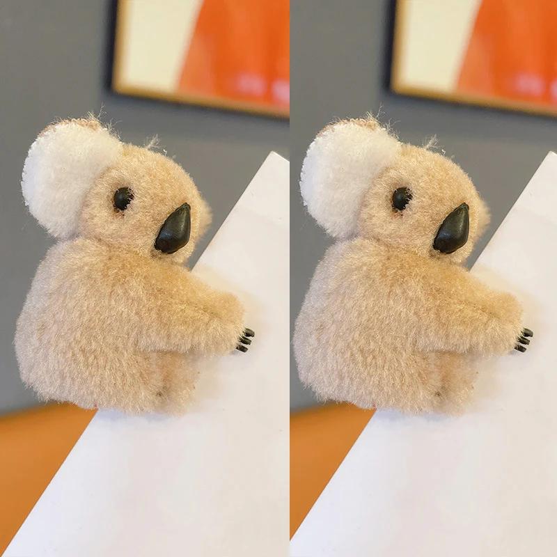 Cartoon Pluche Koala Beer Haarclips Schattige Pluizige Dierlijke Haarklemmen voor Meisjes Vrouwen Antislip Hoofddeksels Koala Barrettes Accessoires