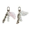 Stylish Star Wing Pendant Charm Keyring With Beads Multi Purpose Resin Glass Alloy Key Decoration Jewelry