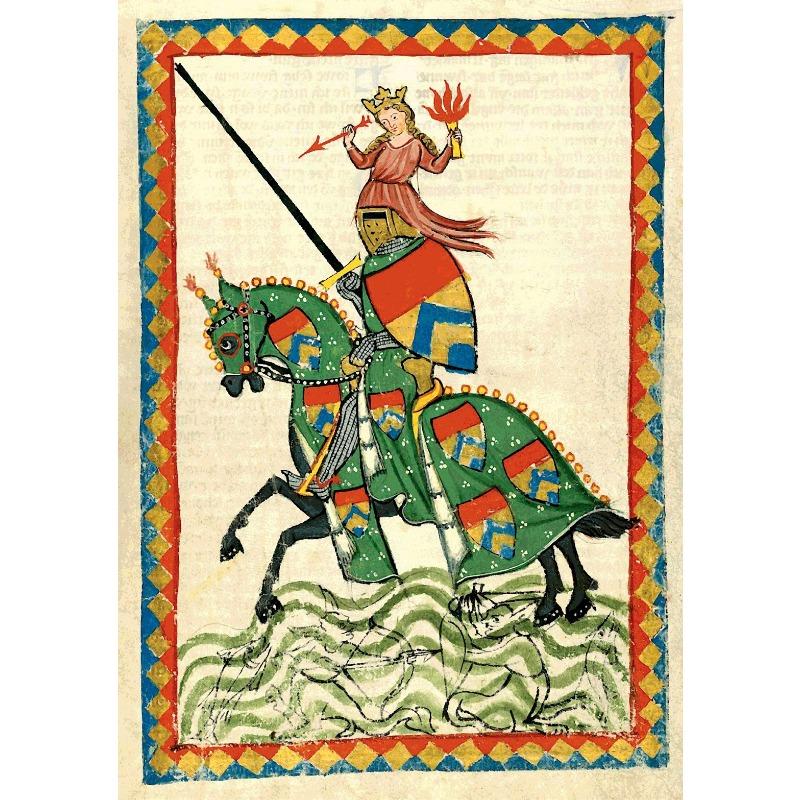 Medieval Antique European Art Posters Lovers On Horse Prints Canvas Printing Retro Wall Picture for Living Room Home Decoration