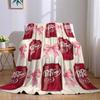 Dr Pepper Bow Print Flannel Blanket Warm Soft Halloween Christmas Couch Warm Cozy Decorative Decor Gift for All Season