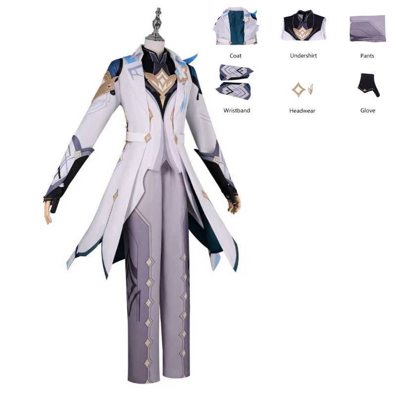 Disfraz Cosplay de Lumine Aether de Genshin Impact con Tejido de Poliéster para Role Play de Anime