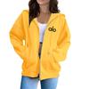 Damen Oversized Kapuzen-Reißverschluss-Sweatshirt Mit Grafikdruck Lockere Passform Langarm Freizeit-Sportbekleidung