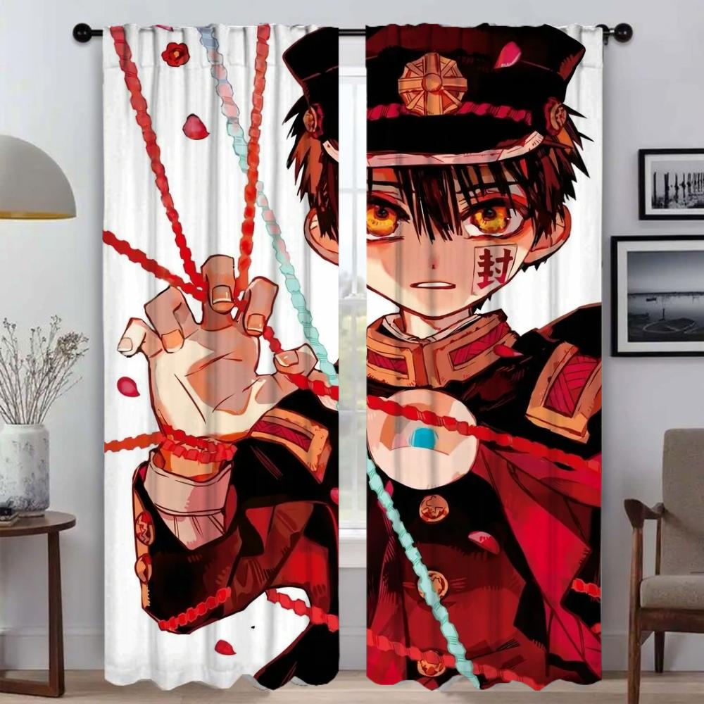 Modern Living Room Curtains for Camera Hanako Kun Shades Tulle for Bedroom Blackout Curtain Home Interior Curtains 2 Pieces
