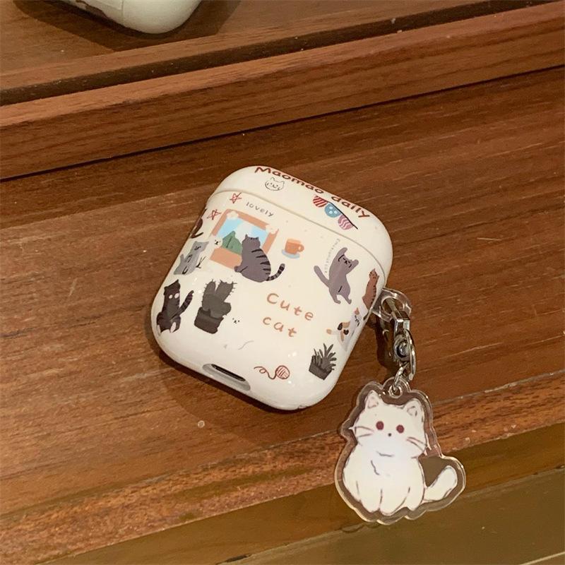 Korean cute cat is suitable for AirPods 1 generation protective case cartoon 1st generation 1st generation pro1 apple bluetooth headset case