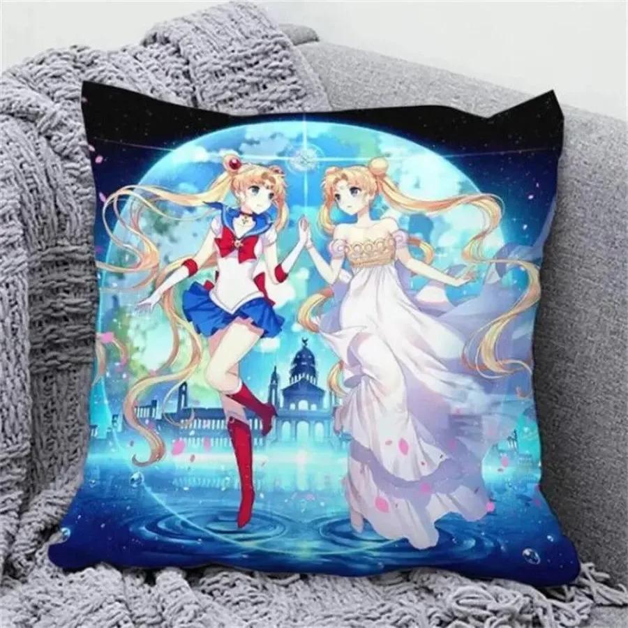 Anime Cartoon Sailor Moon Print Cushion Cover Sofa Home Decor Pillowcase