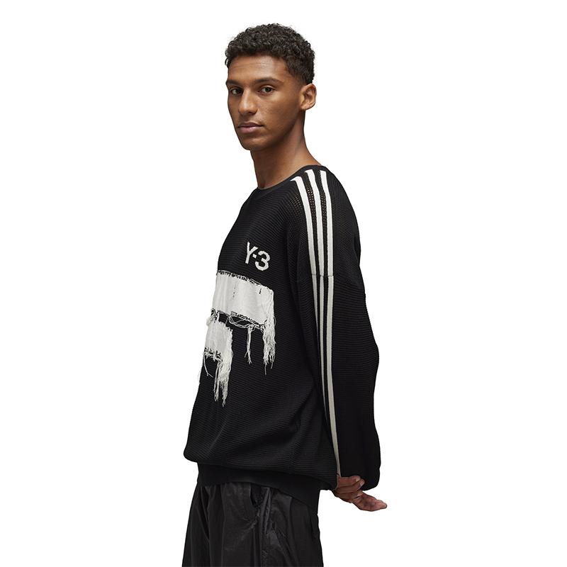Y-3 Gfx Knit Crew Sweater Unisex Sweater Black JN4873