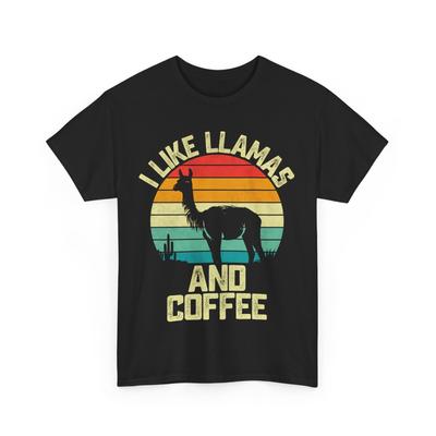 I Like Llamas and Coffee Shirt, Llama Coffee Lovers Women Men Vintage Shirt
