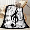 Music Notes Harmony Flannel Blanket-Soft and Suitable for Sofas,Beds,Offices,Travel,All Seasons,Great Gift for Holidays and Birthdays.