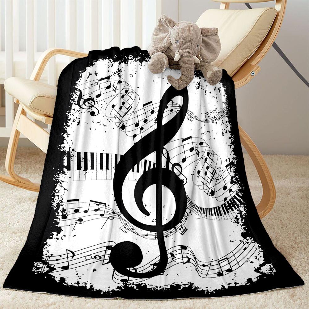 Music Notes Harmony Flannel Blanket-Soft and Suitable for Sofas,Beds,Offices,Travel,All Seasons,Great Gift for Holidays and Birthdays.