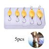 5 Pcs Metal Spoon Lures, Hard Spinning Baits with Single Hook, 5 Assorted Sizes Mixed Pack, Reliable Fishing Tackle for and Outdoor Angling