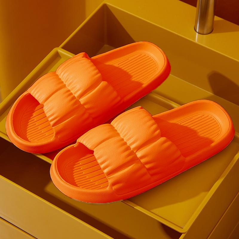 Men's Summer Non-Slip Thick Sole Bathroom Slippers with Unique Stepping Texture