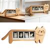 Cadre Photo en Forme de Chats, Cadre Photo Élégant en Bois pour Affichage sur Table, Cadre Photo Mini Chat Ornement Objets de Collection