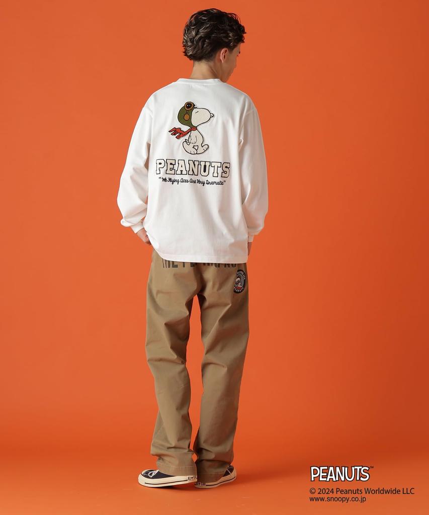 Avirex PEANUTS LONG SLEEVE FLYING Size T-SHIRT ACE, Men's, XL, 030, White, 783-4230035