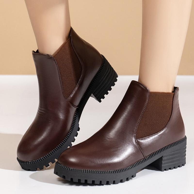 Women Slip On Outdoor Elegant Short Boots 2024 Autumn and Winter New Casual Waterproof Comfortable Boots Shoes for Women