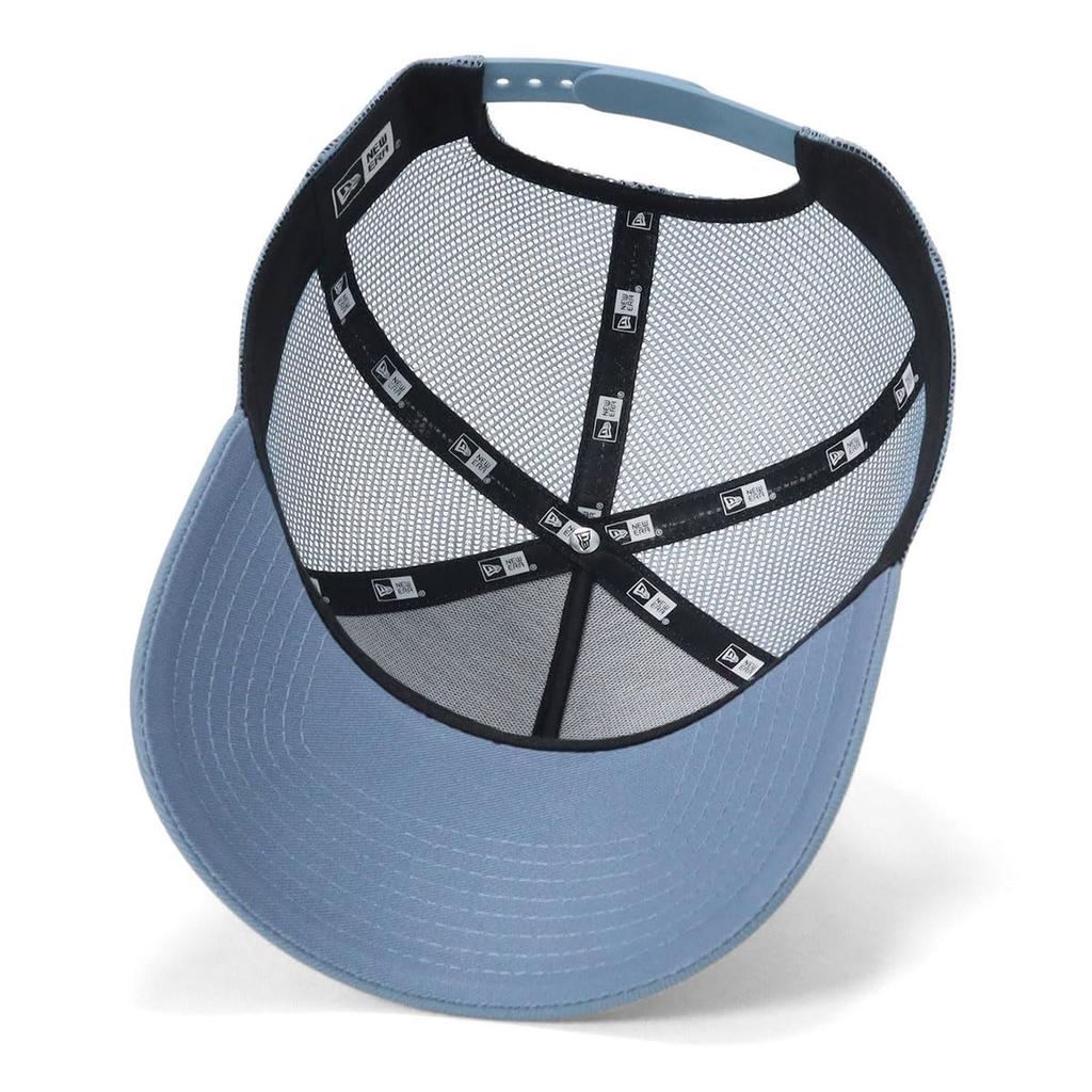 New Era 9Forty Trucker Box Logo Mesh Cap In Faded Exclusive To Free Shipping A-Frame Blue, ONSPOTZ,