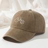 Baseball Cap Bicycle Print Dad Truck Cap Retro Washed Men's and Women's Fashion Fishing Hat Curved Brim Peaked Cap