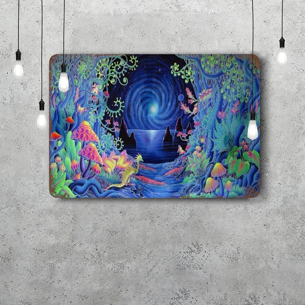 Psychedelic Vintage Metal Tin Signs Posters Decor Retro Metal Plaque Wall Art Decor for Garage Bar