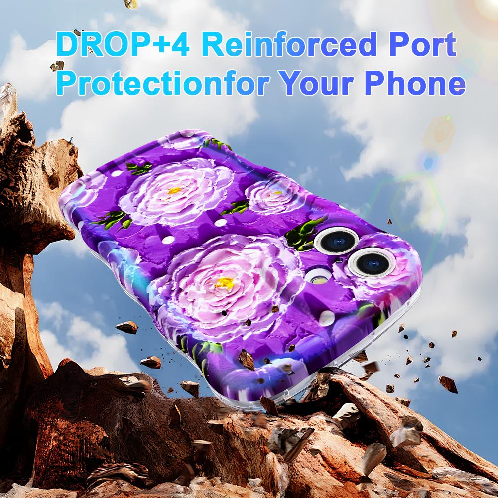 For iPhone 16 Plus Magnetic Case Wave Edge Glitter TPU Phone Back Cover