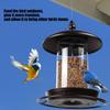 Iron Bird Feeder for Outdoor Garden Wild Bird Observation Hanging Feeder with Roof for Safe Backyard Bird Feeding Sation