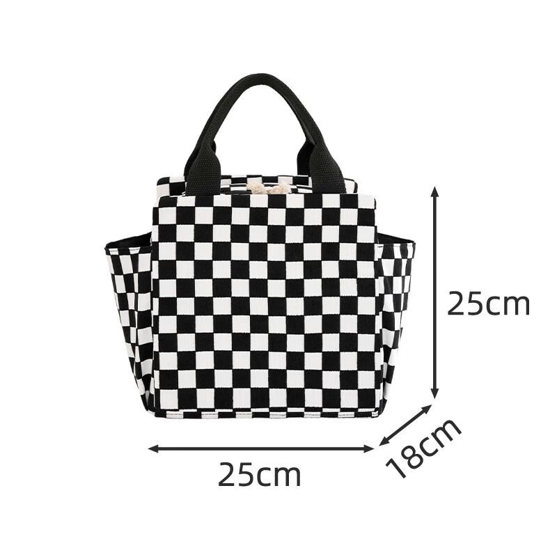 OLOEY Corduroy Checkerboard Insulated Lunch Bag