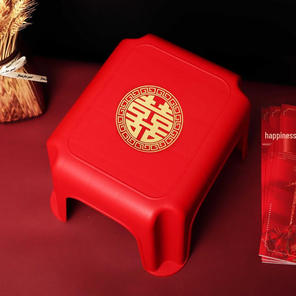 Wedding Toast Rectangular Tray Set: Red Candy and Tea Ceremony Plates for Newlyweds